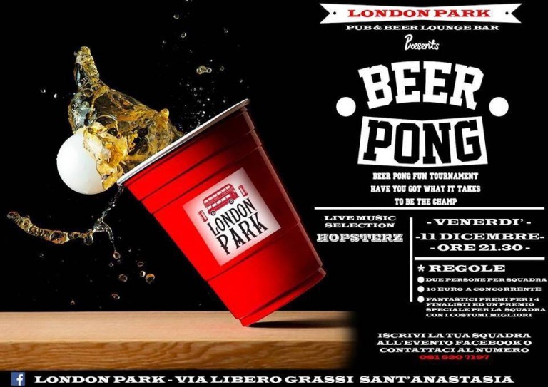 Sant’Anastasia, questa sera al London Park il primo torneo di Beer Pong