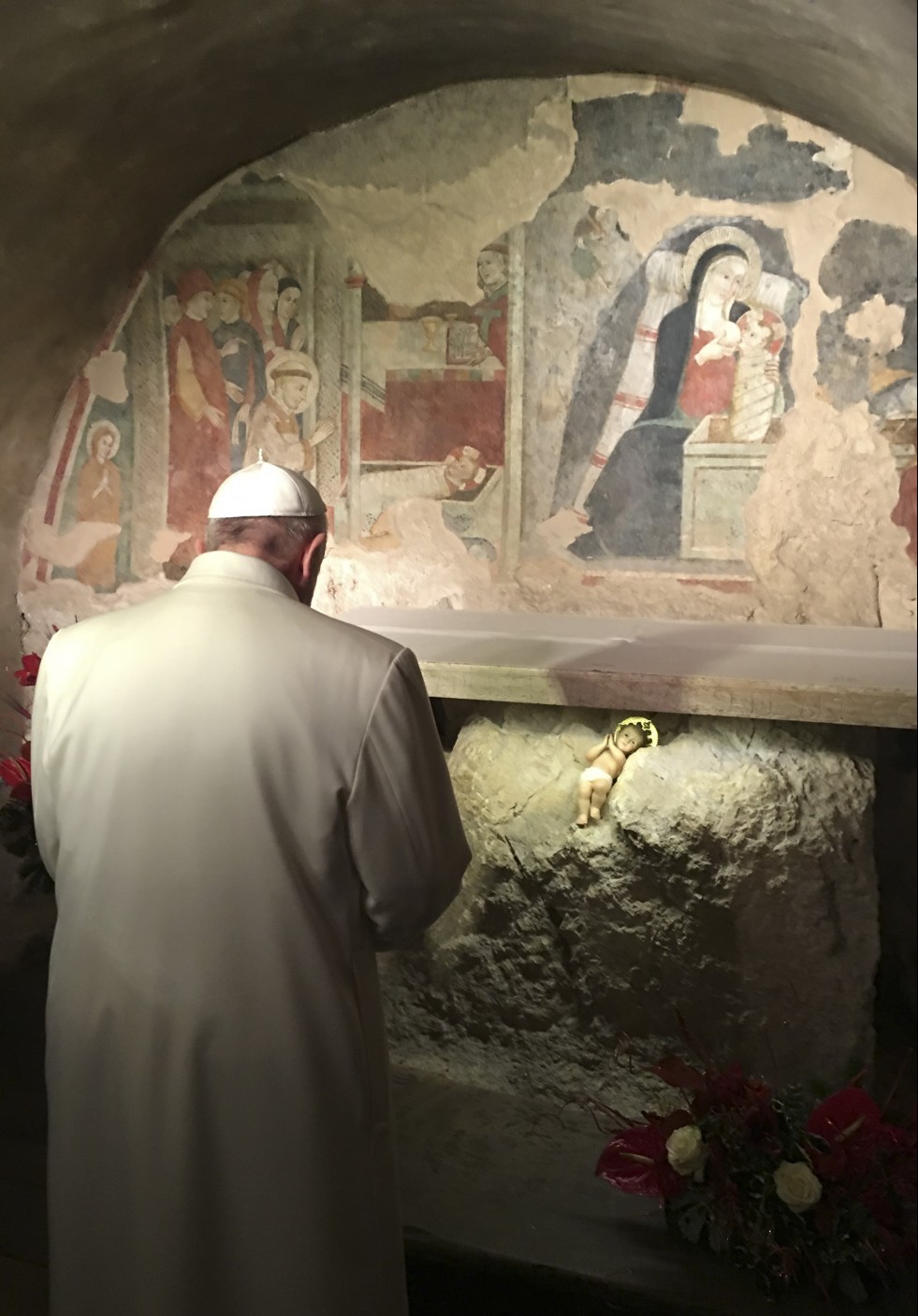 Papa Francesco in visita a Greccio