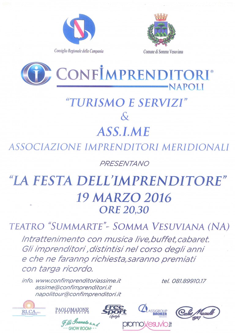 A Summarte  il 19 Marzo la Festa dell’Imprenditore
