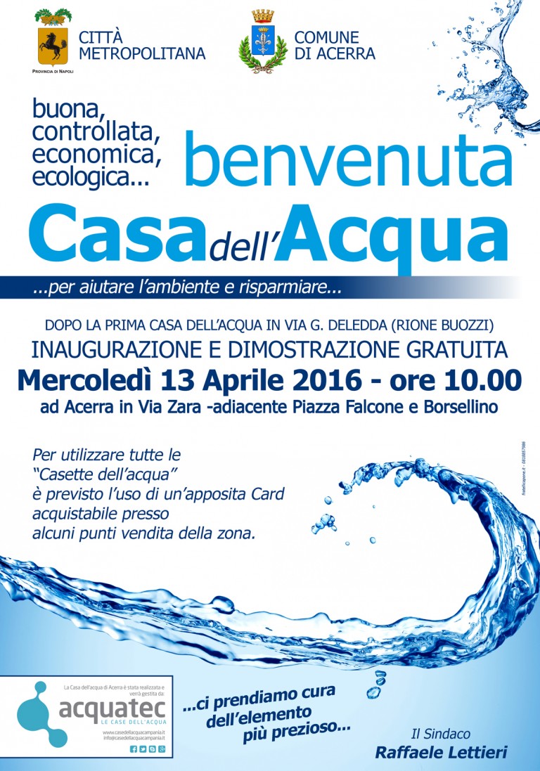 Acerra. Entra in funzione la seconda “Casa dell’Acqua”