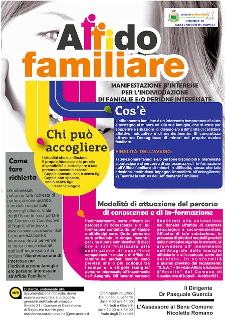 Casalnuovo. Affido familiare, parte la campagna di informazione