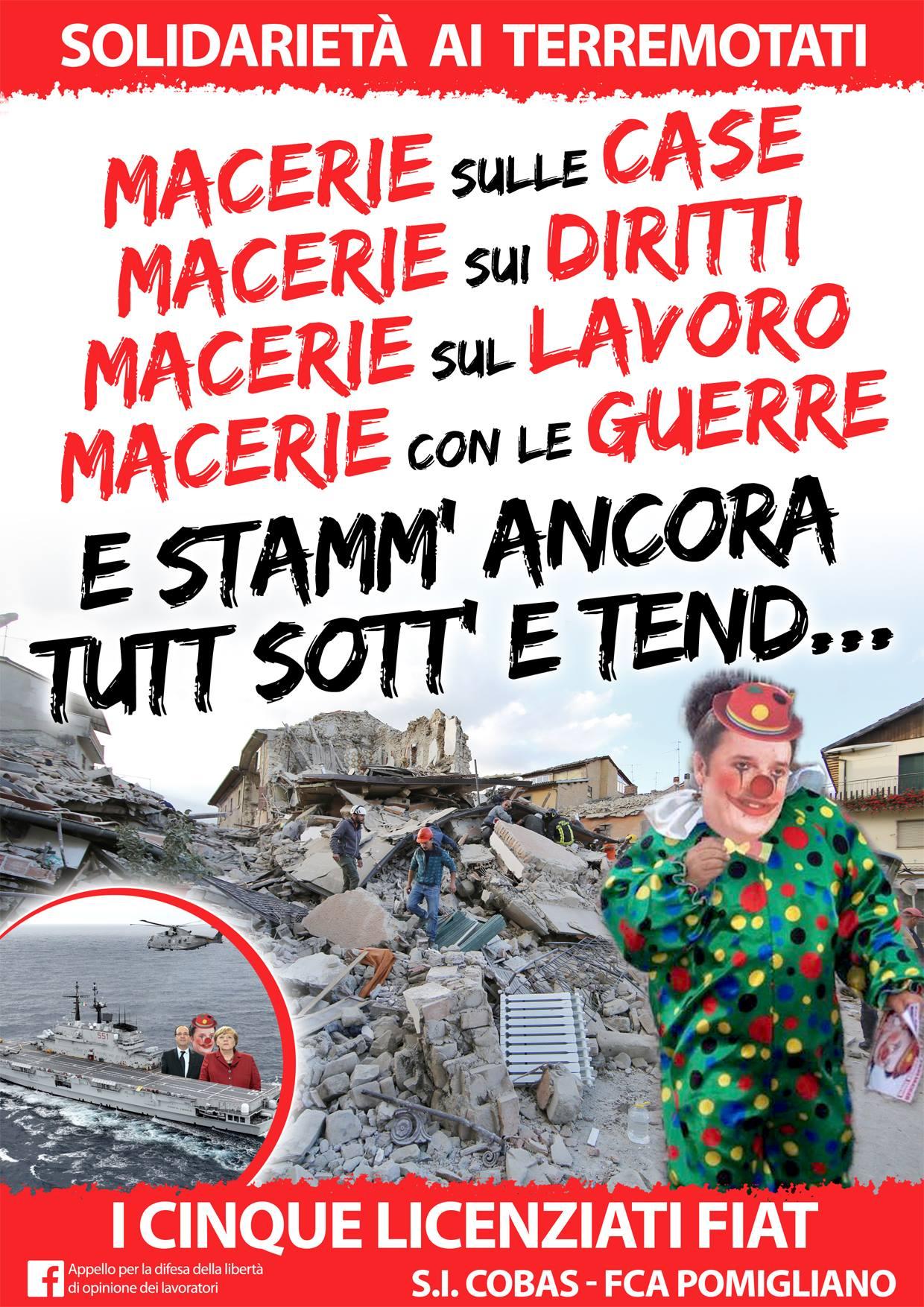 Pomigliano, la locandina di propaganda dei licenziati Fiat