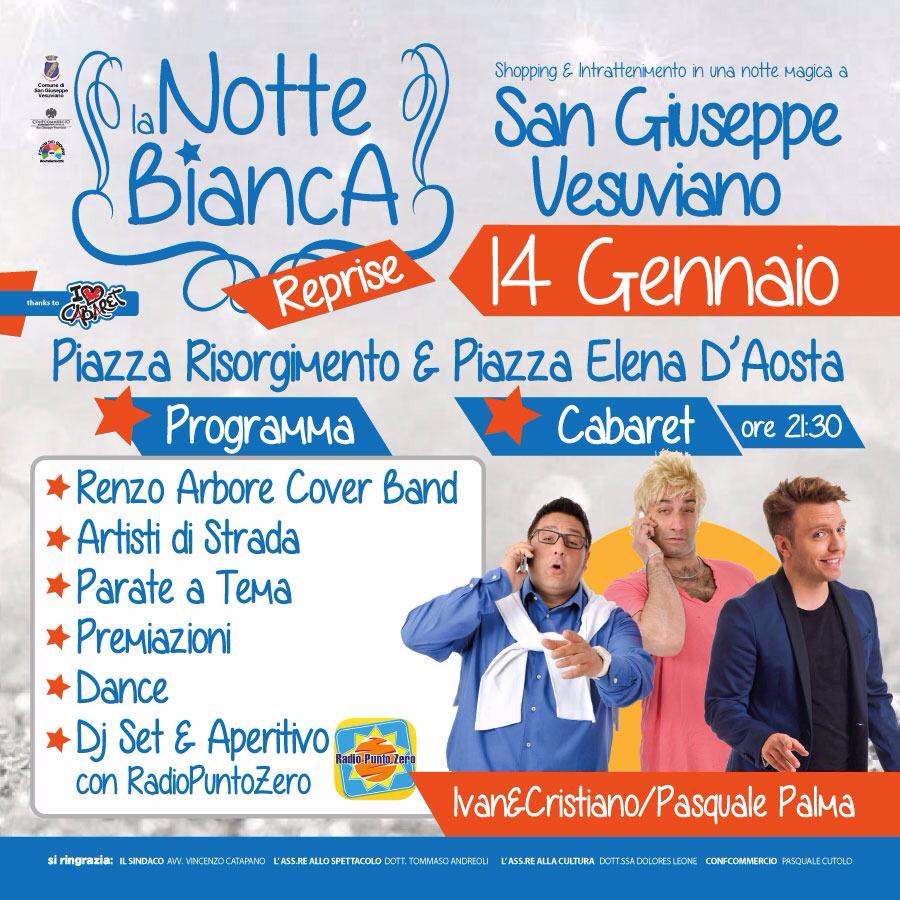 San Giuseppe Vesuviano: ritorna l’appuntamento con la notte bianca, dj set , musivcva e cabaret in centro città