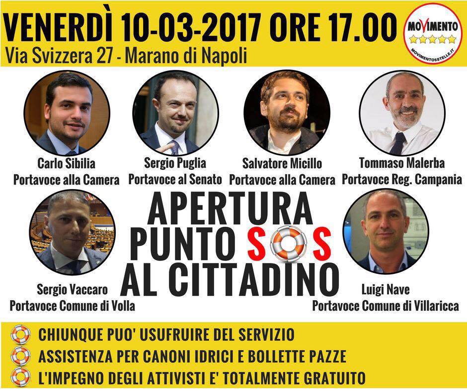 Marano di Napoli: i portavoce M5S inaugurano uno sportello gratuito SOS al cittadino