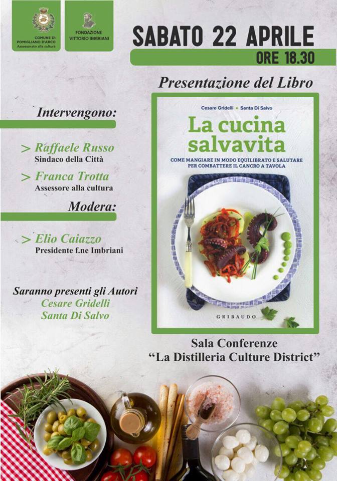 Pomigliano, si presenta il nuovo libro dell’oncologo Gridelli con la giornalista Santa Di Salvo: “La cucina salvavita”