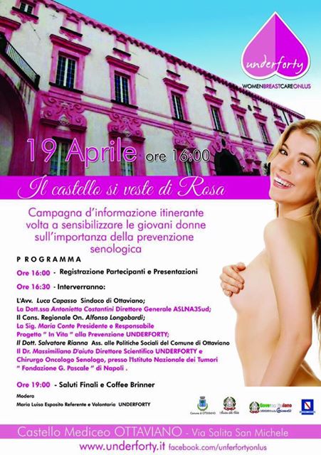 Ottaviano, Palazzo Mediceo si veste di rosa per la prevenzione del tumore al seno