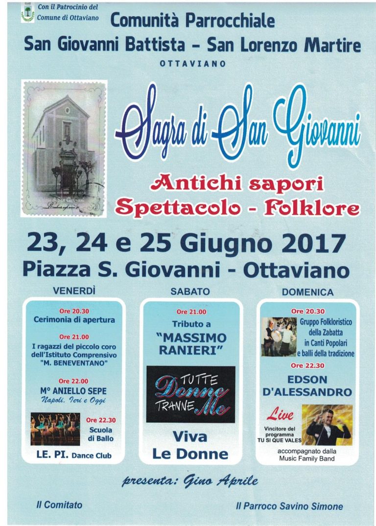 Ottaviano, torna la “Sagra di San Giovanni”, la festa dello spirito di comunità