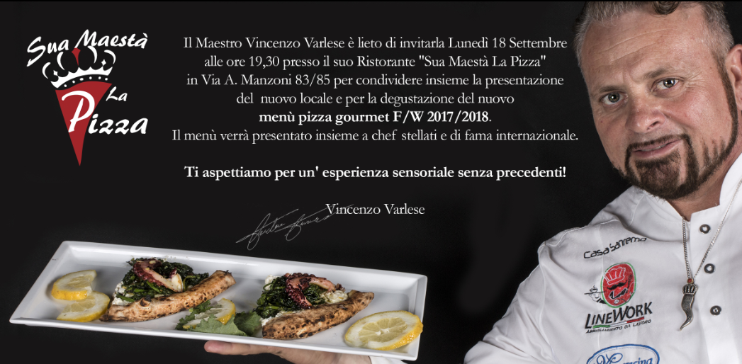 Il “maestro” Vincenzo Varlese presenta il nuovo menù pizza gourmet Autunno/Inverno