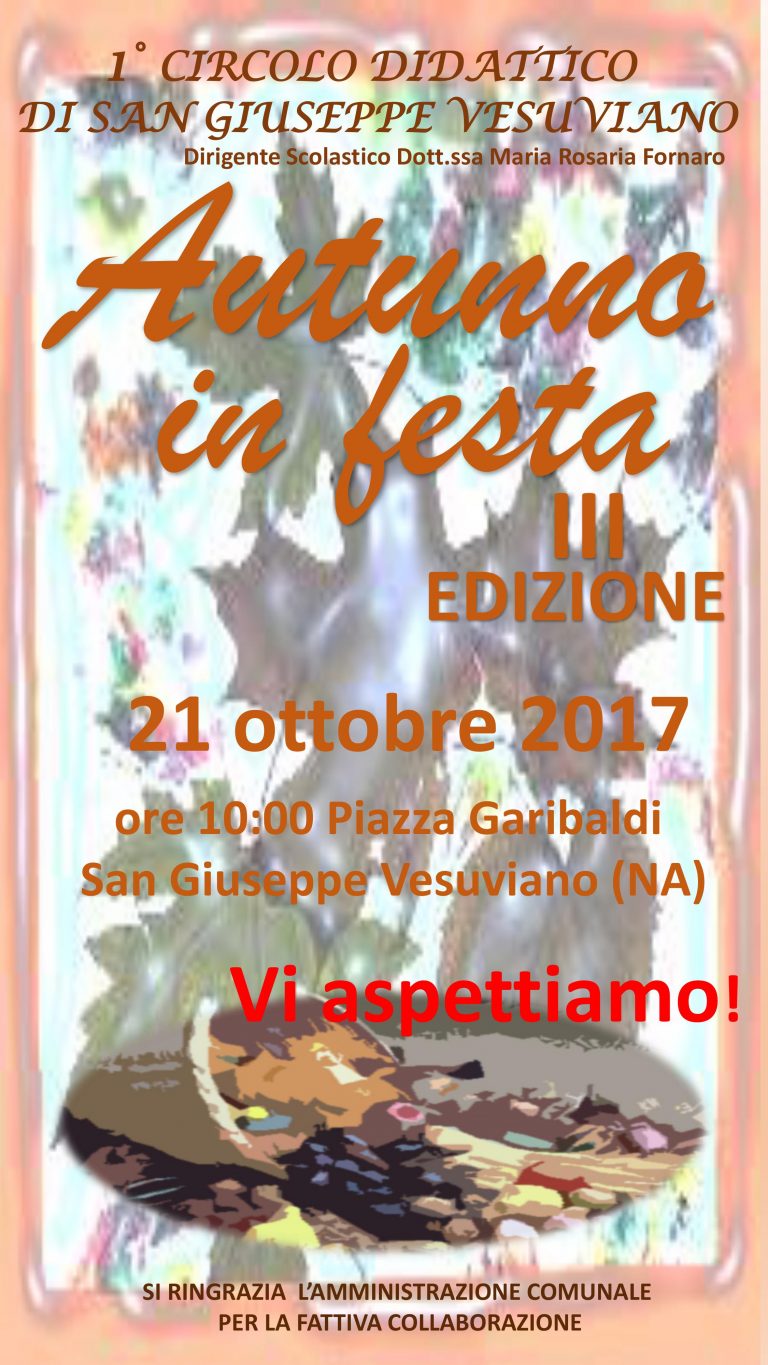 San Giuseppe Vesuviano. Gli alunni del Primo Circolo Didattico in piazza Garibaldi per “Autunno in festa”