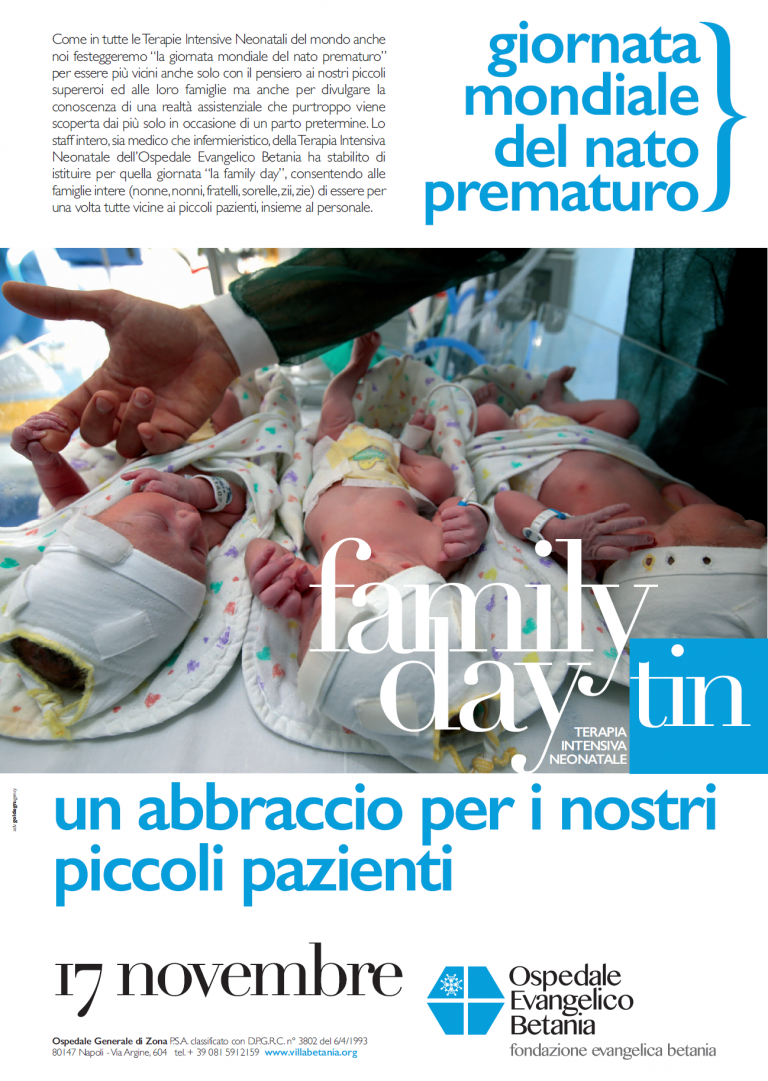 Ponticelli. Nati Prematuri, l’Ospedale Betania apre la terapia intensiva neonatale ai familiari