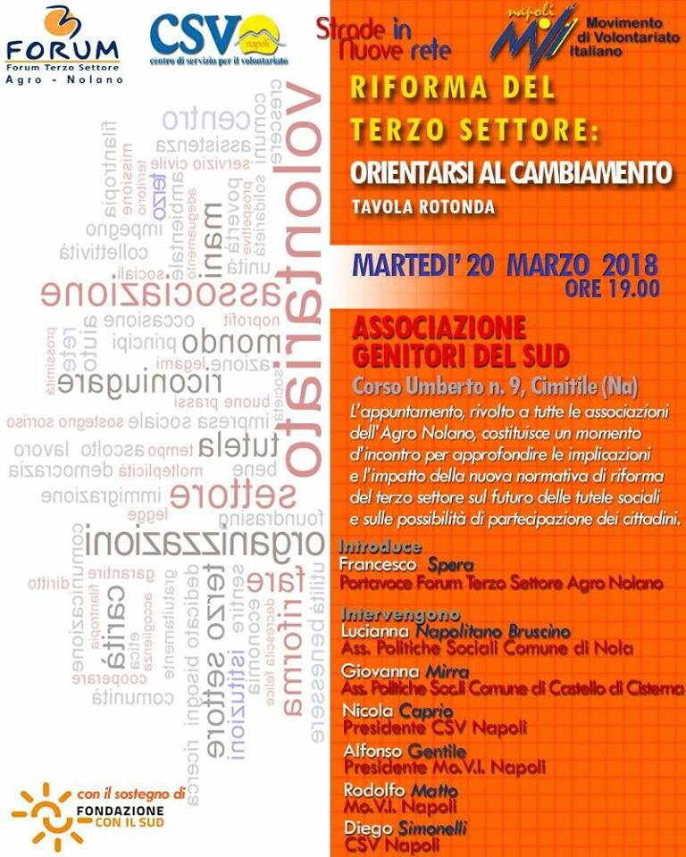 Riforma del terzo settore, se ne parla a Cimitile