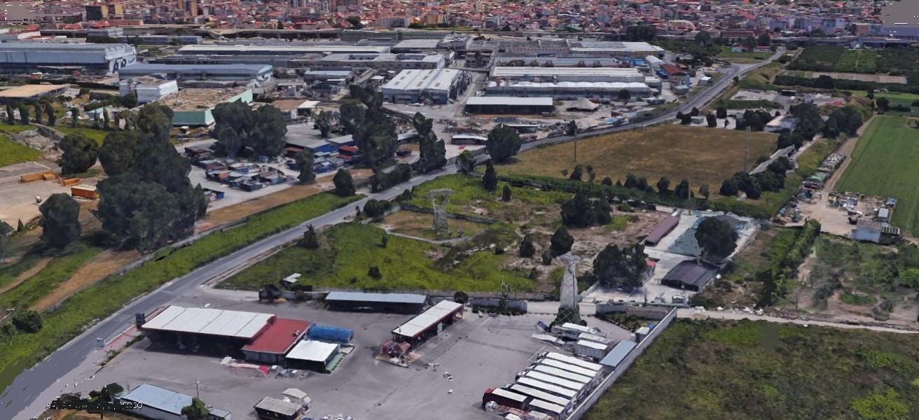 al centro il punto in cui sorgerà il sito di compostaggio di Pomigliano