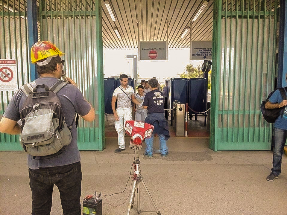 la manifestazione di ieri mattina contro la cig alla FCA di Pomigliano