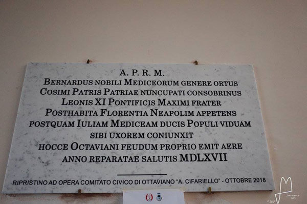 Il Comitato Civico “A. Cifariello” celebra, con una lapide, l’arrivo dei Medici a Ottajano e i valori della storia