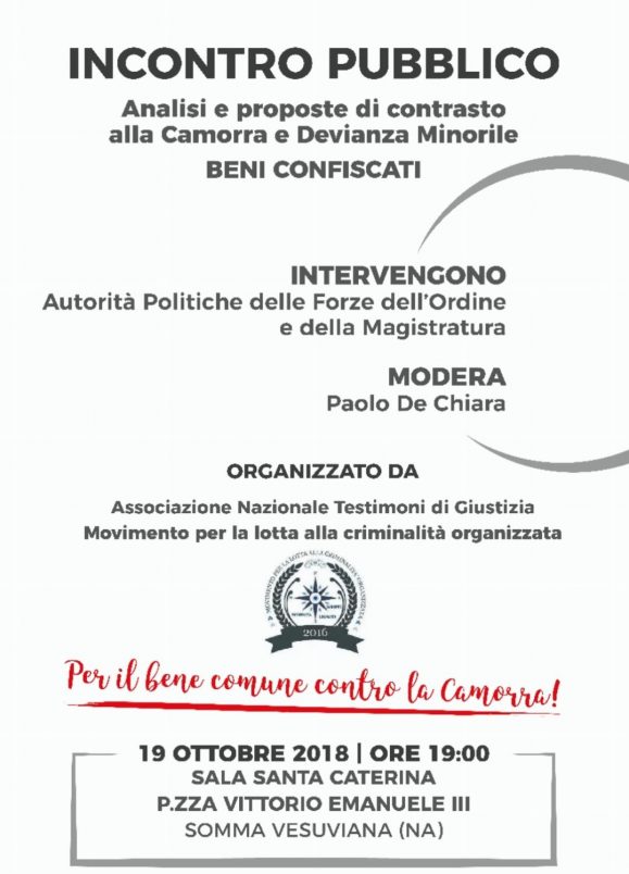 Somma Vesuviana, un incontro pubblico sulla lotta alla camorra
