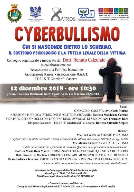 A Caserta un convegno sul cyberbullismo: dibattito sui rischi e sul sostegno psicologico della vittima