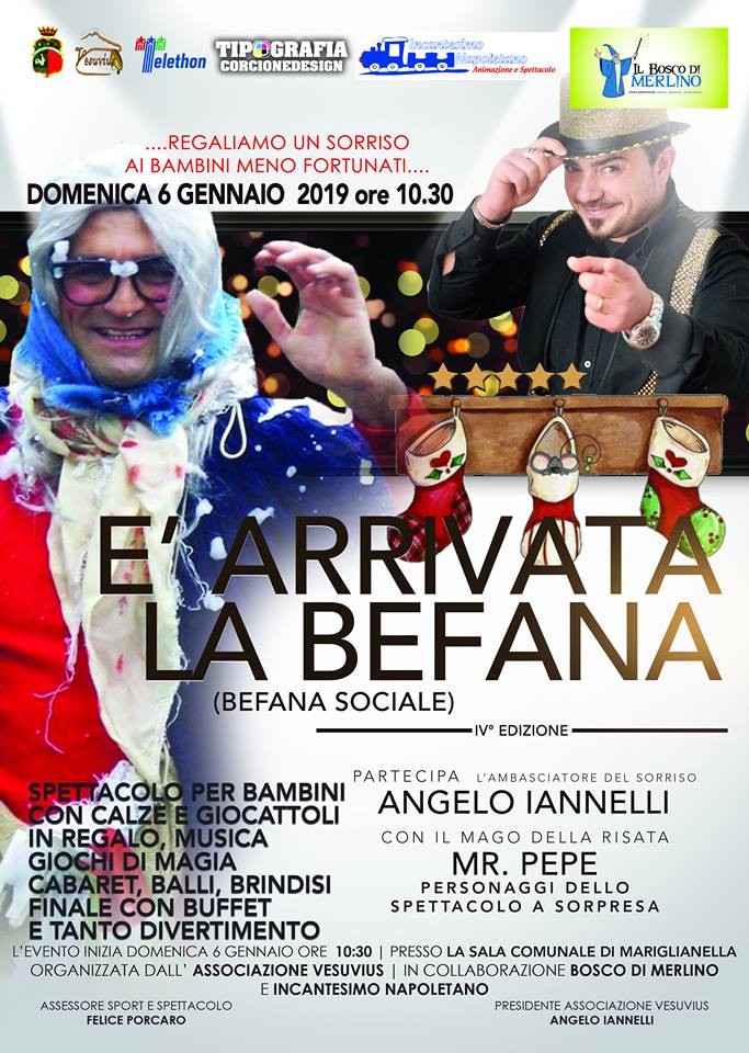 Al Comune di Mariglianella arriva la Befana con l’Associazione Vesuvius di Angelo Iannelli