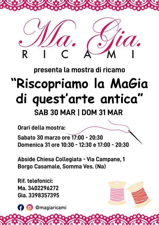 Al Casamale l’arte antica del ricamo: MaGia ricami presenta una mostra