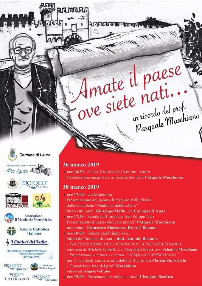 Lauro ricorda Pasquale Moschiano, profondo studioso della storia del Vallo