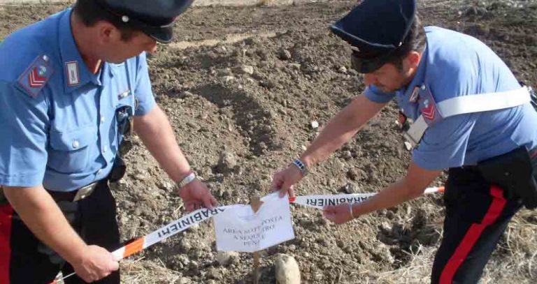 Nel Casertano sequestrata un’area interessata da scavi archeologici non autorizzati