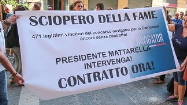 Napoli, continua lo sciopero della fame dei navigator