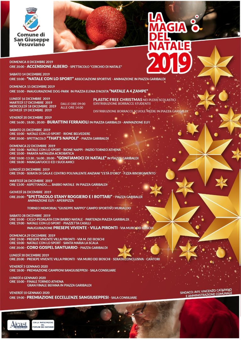 “La Magia del Natale 2019” a San Giuseppe Vesuviano: ecco il programma   degli eventi