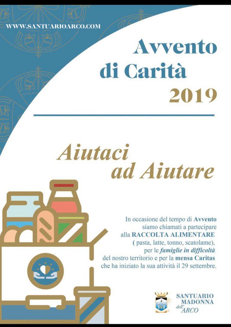 Sant’Anastasia, oggi il Santuario di Madonna dell’Arco promuove la raccolta alimentare in tre supermercati cittadini