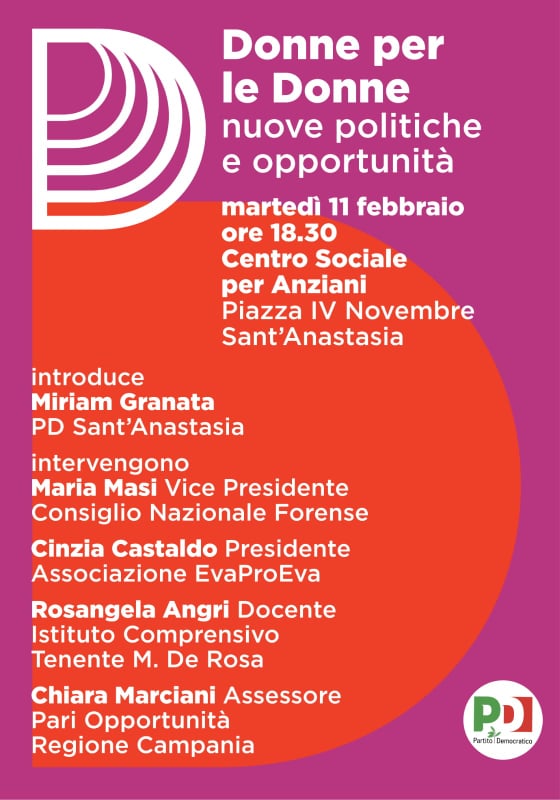 Sant’Anastasia, convegno Pd: «Donne per le Donne»