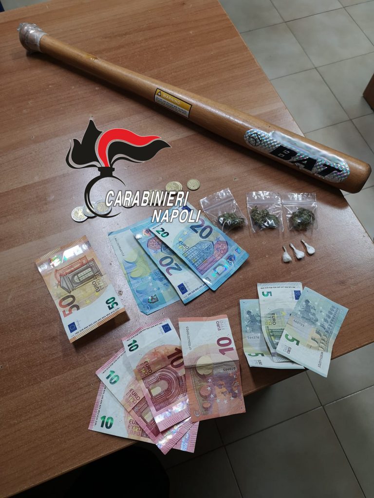 Sant’Antimo, droga e una mazza da baseball in auto. 27enne arrestato dai Carabinieri