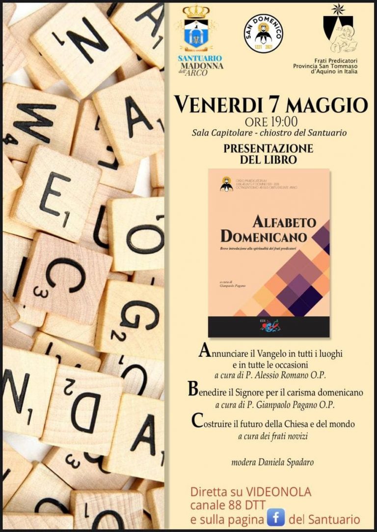 Madonna dell’Arco, venerdì 7 maggio la presentazione di “Alfabeto Domenicano”