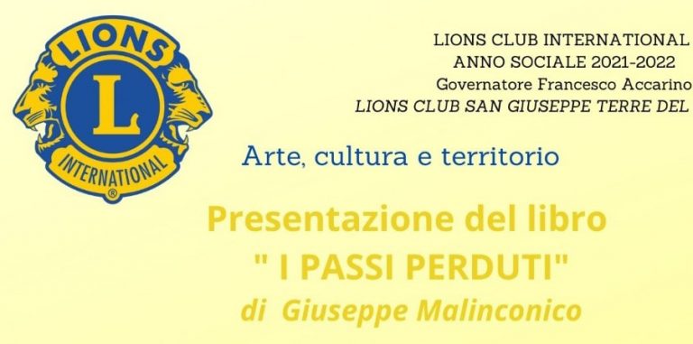 “Il Lions Club San Giuseppe Terre del Vesuvio” presenta il romanzo di G. Malinconico