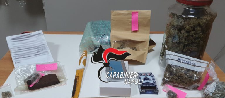 Terzigno, trovato con carico di hashish e marijuana in casa: giovane in cella