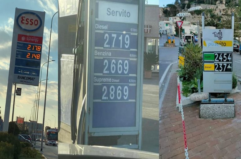 Carburante sfiora già 3 euro in provincia: “Costa più a Torre che a Capri. Prezzi alzati ogni mezz’ora”