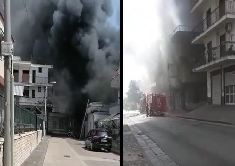 Terzigno, in fiamme negozio di vernici: fumo arriva alle abitazioni