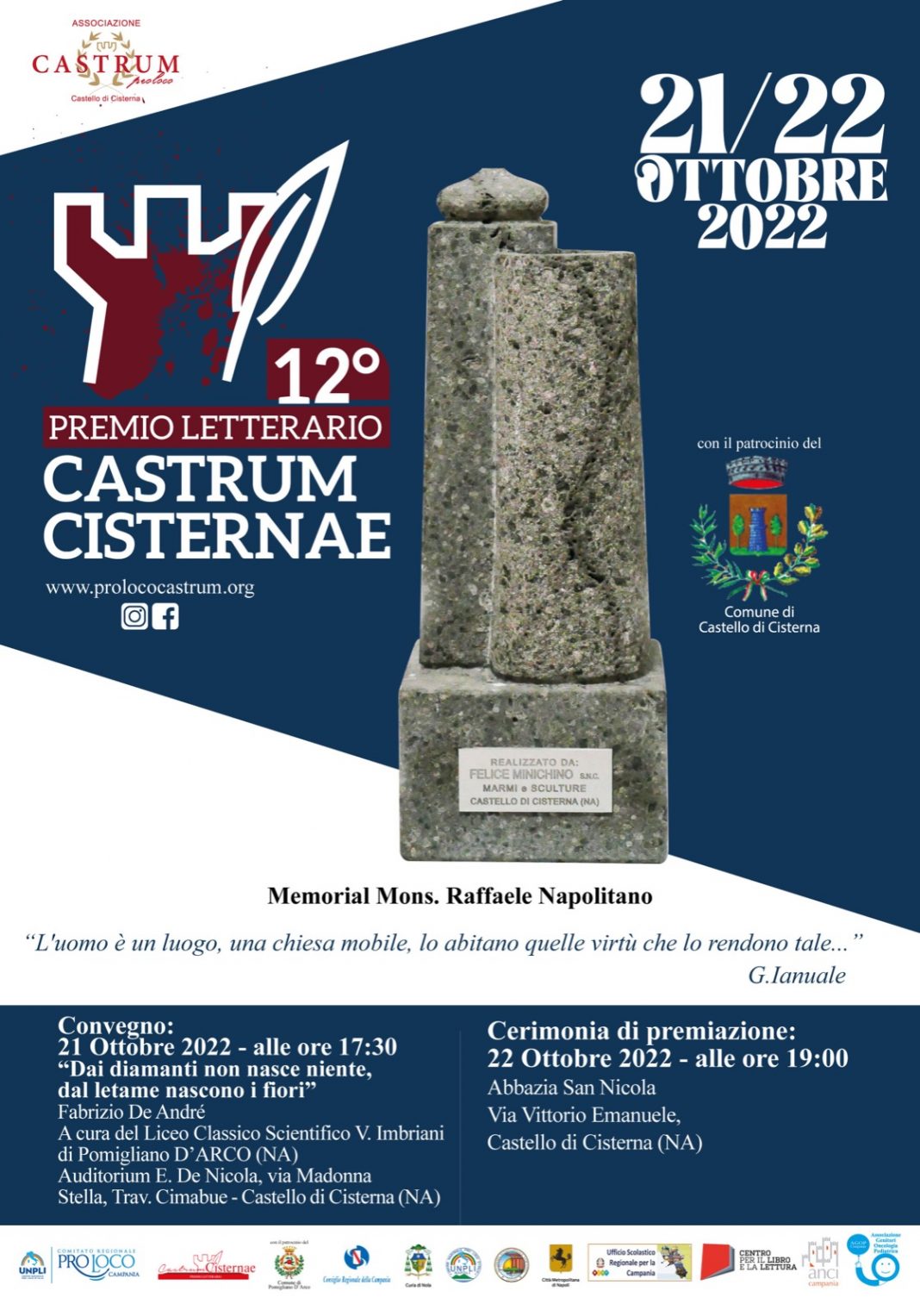 Castello di Cisterna, XII edizione premio letterario “Castrum Cisternae”