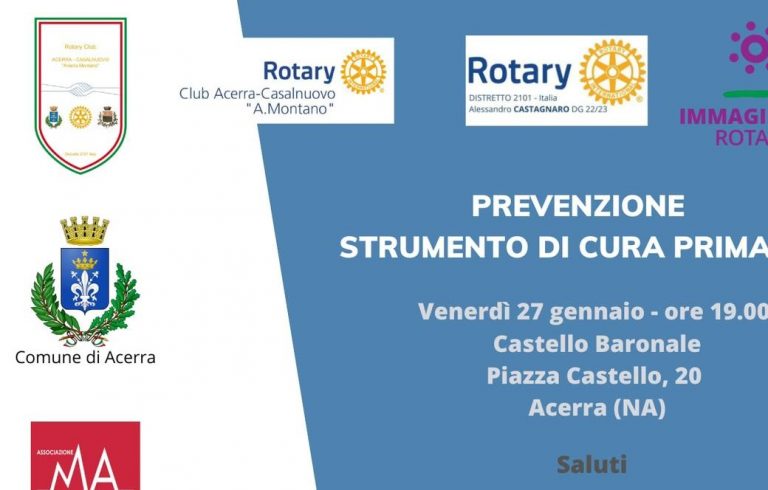 Prevenzione e cura, Rotary riunisce esperti al Castello Baronale di Acerra