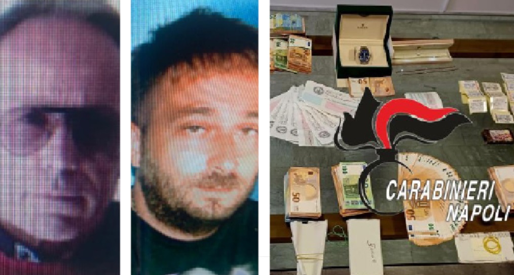 Salvatore-Andretta-e-suo-figlio-Andrea-a-destra-il-materiale-sequestrato-dai-carabinieri
