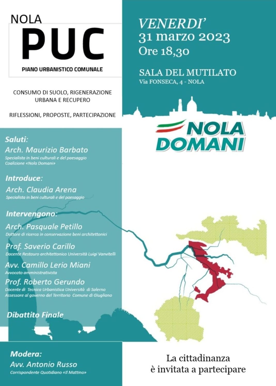 La coalizione “Nola Domani” promuove incontro sul Puc