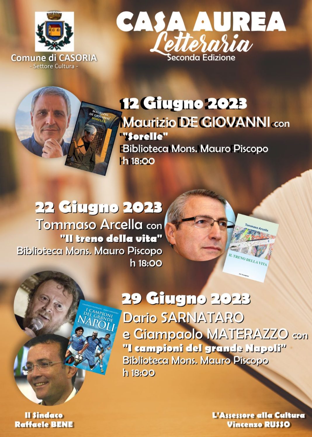 Casa Aurea comincia con De Giovanni e finisce con i Campioni del Napoli