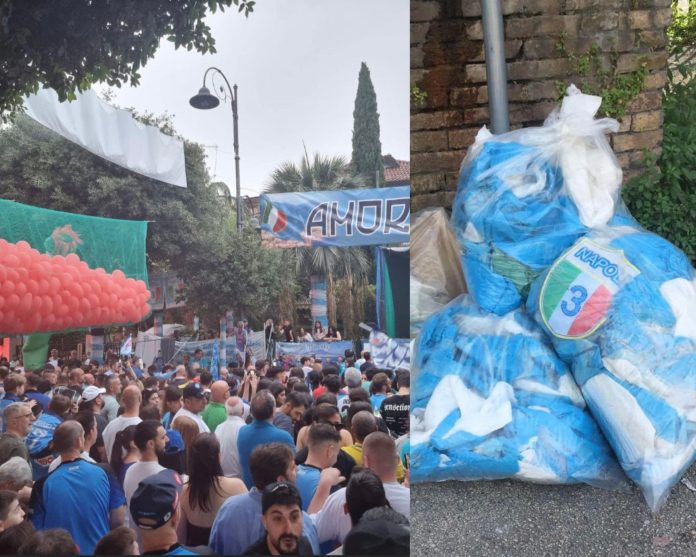 Somma Vesuviana: il Comitato Festa Scudetto lavora per la rimozione degli addobbi nelle strade