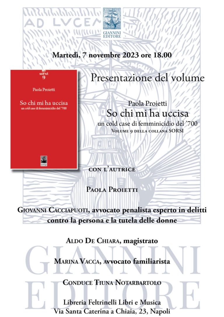 “So chi mi ha ucciso”, presentato libro sul cold case di femminicidio del ‘700