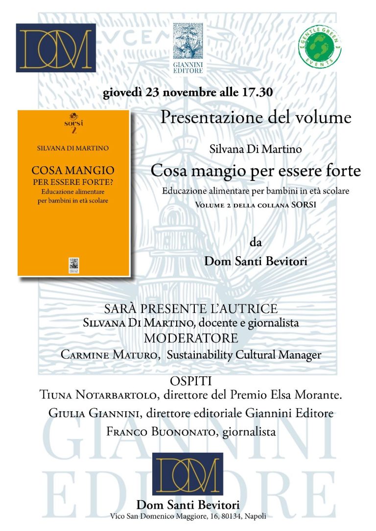 Silvana Di Martino presenta “Cosa mangio per essere forte?” 