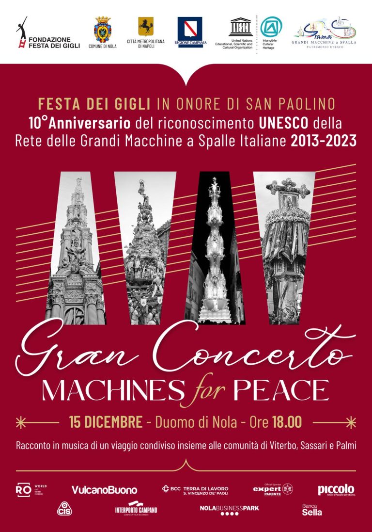Nola, appuntamento 15 dicembre con il concerto di Natale “Machines for peace”