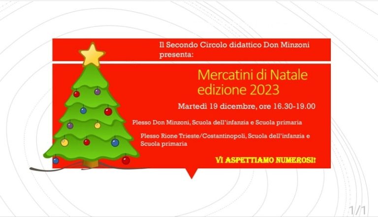 Somma Vesuviana, tornano i “Mercatini di Natale” del Secondo Circolo Didattico Don Minzoni