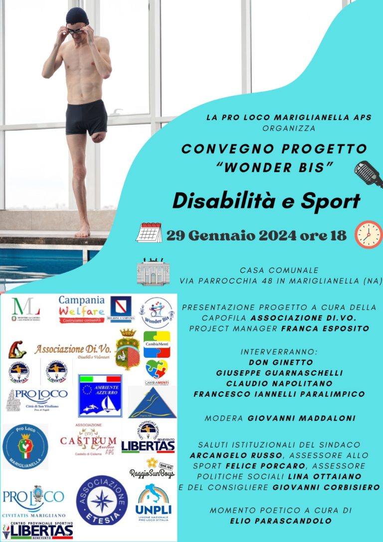 Pro Loco Mariglianella, disabilità e sport: progetto “Wonder bis”