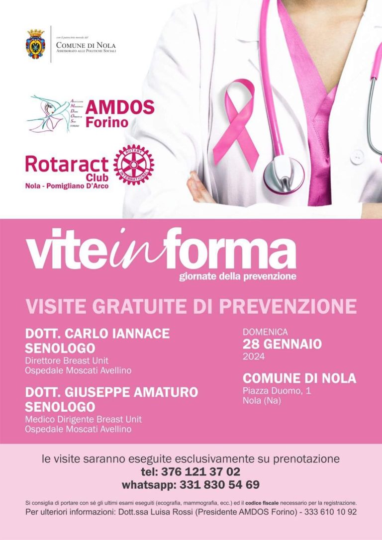 Nola, screening senologico gratuito domenica 28 gennaio