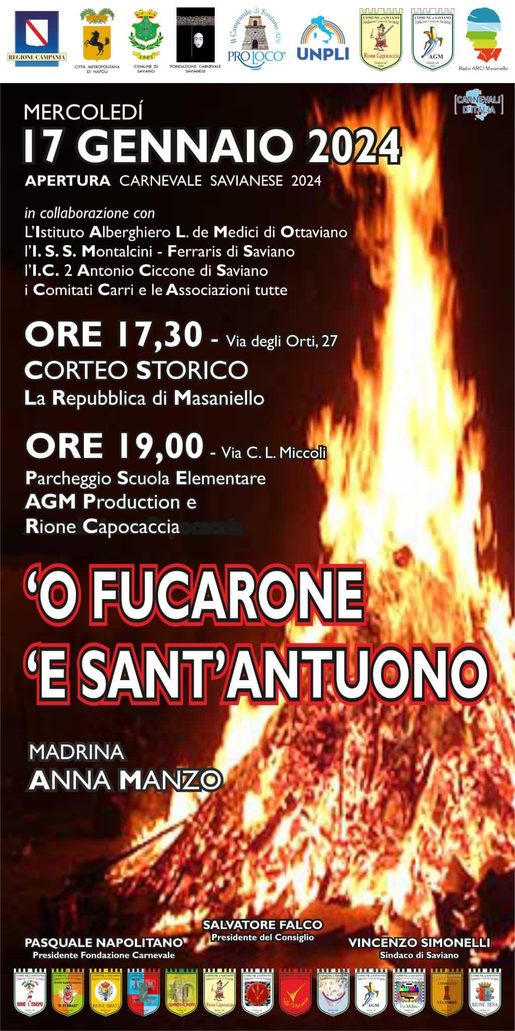 Saviano, inizia il Carnevale con il tradizionale “fucarone”