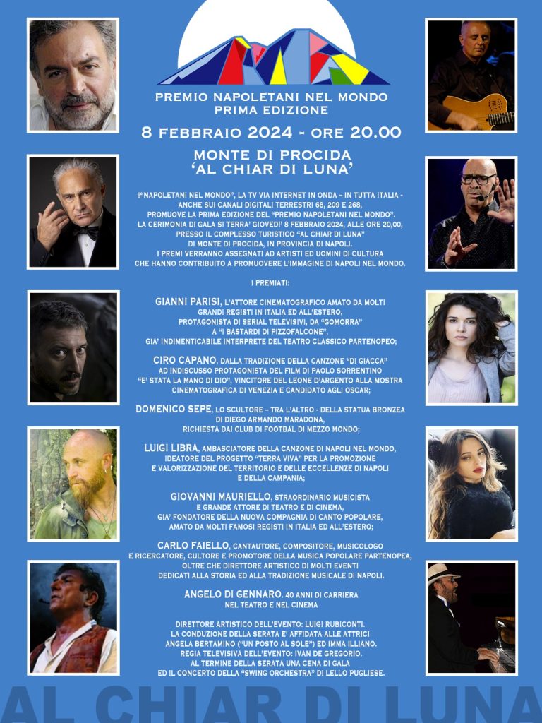 Monte di Procida, giovedì 8 febbraio il Premio “Napoletani nel Mondo”