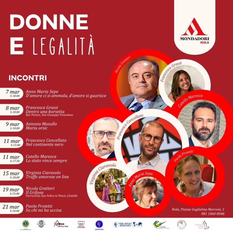 Nola, al via la rassegna “Donne e Legalità”: ecco il programma completo