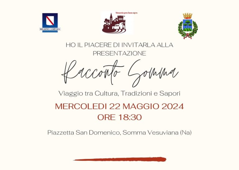 Somma Vesuviana, presentazione del progetto “Racconto Somma: viaggio tra Cultura, Tradizione e Sapori”